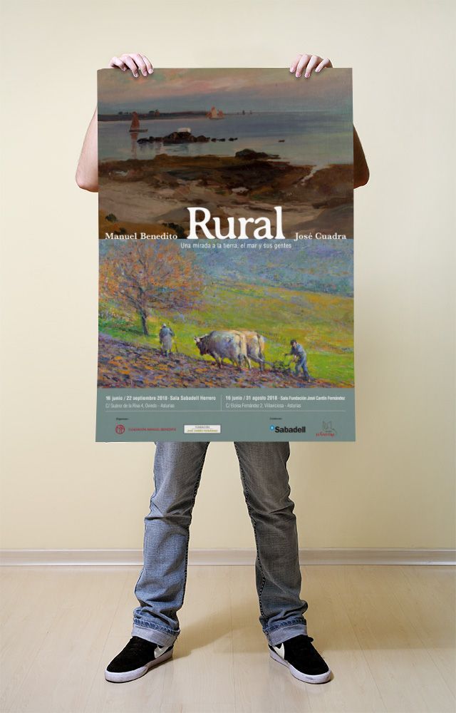 Cartel de la exposición Rural. Manuel Benedito y José Cuadra