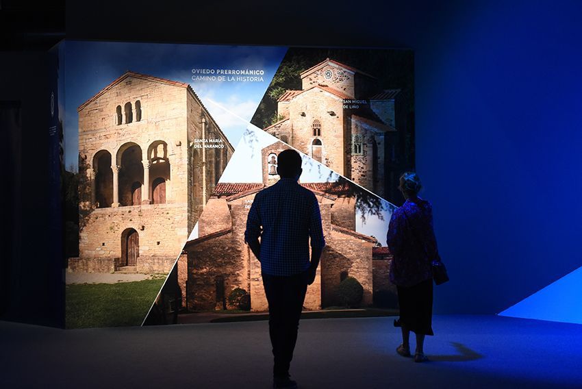 Interior del Pabellón de Oviedo en FIDMA 2018 "Oviedo cruce de caminos"