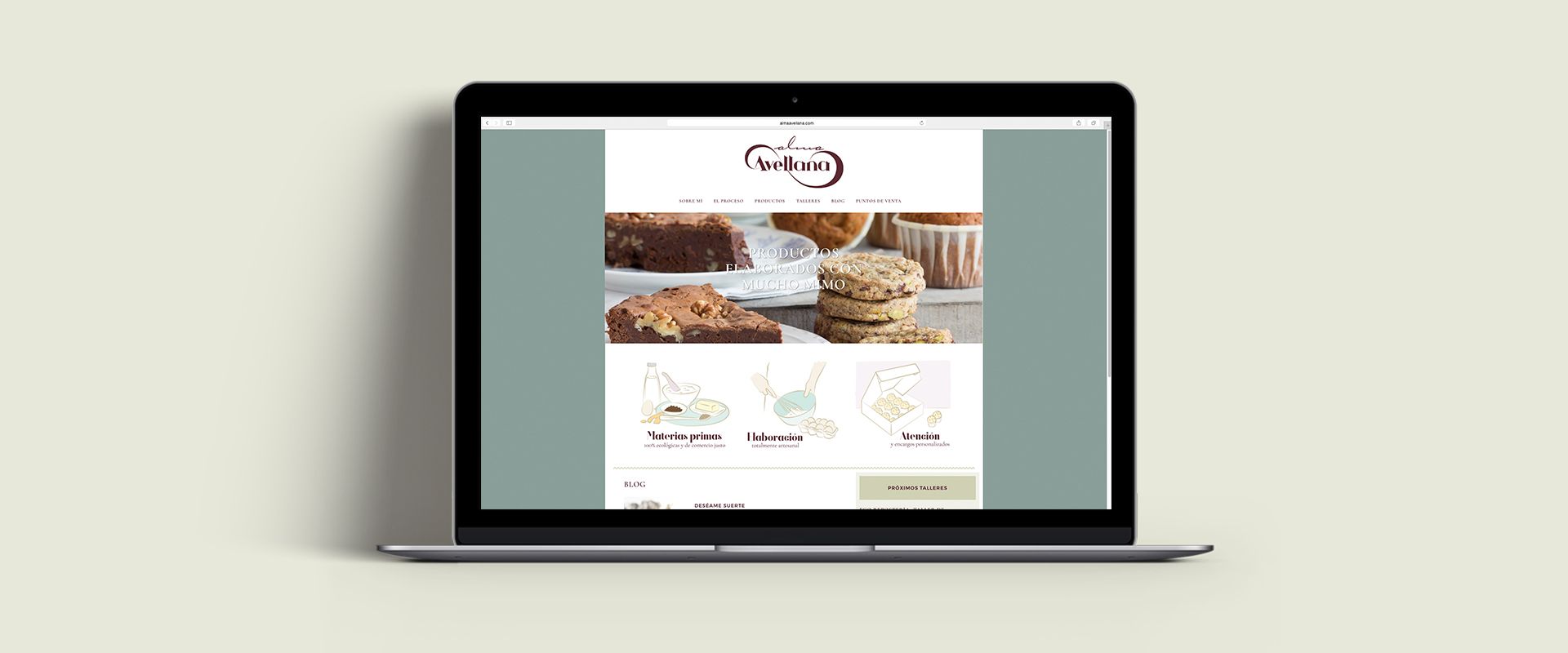 Página web para Alma Avellana, obrador de repostería ecológica
