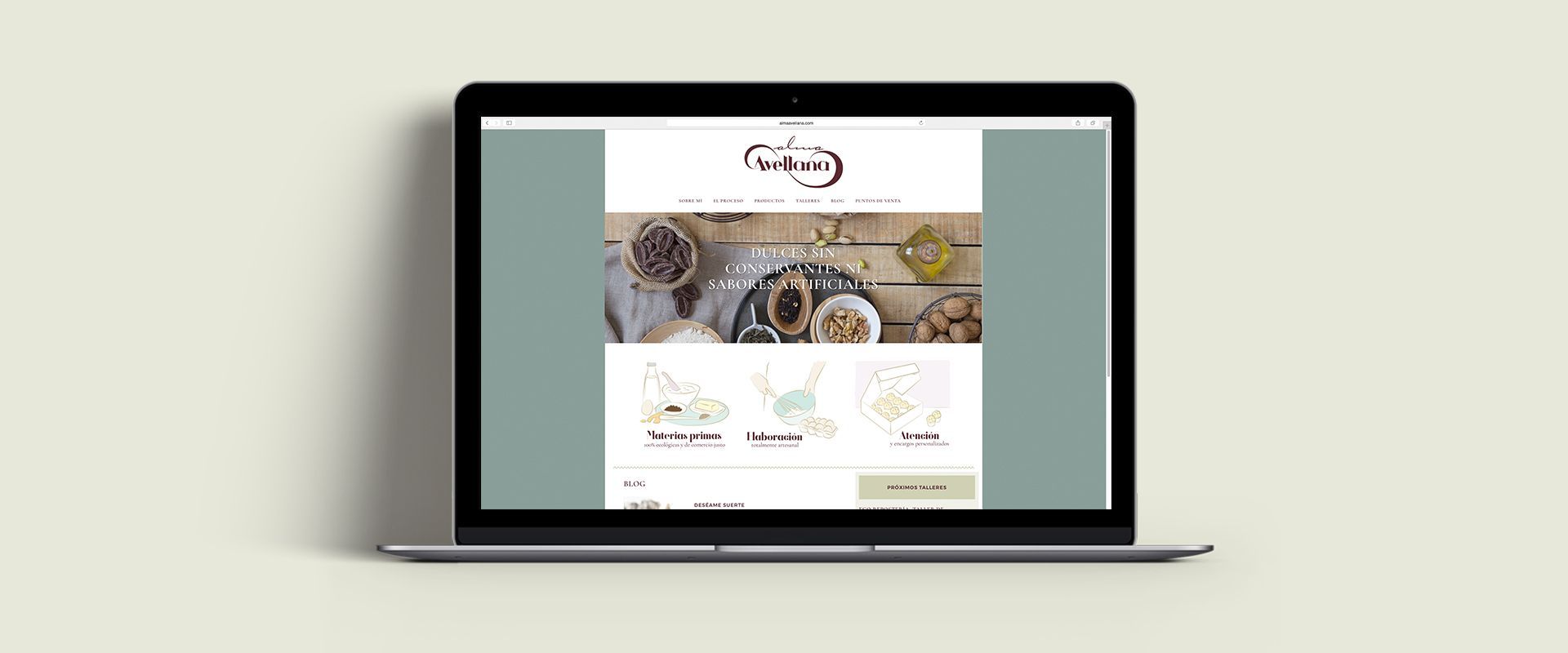 Página web para Alma Avellana, obrador de repostería ecológica