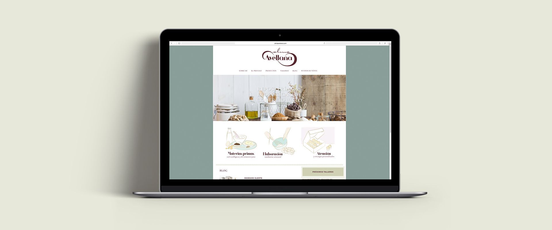 Página web para Alma Avellana, obrador de repostería ecológica