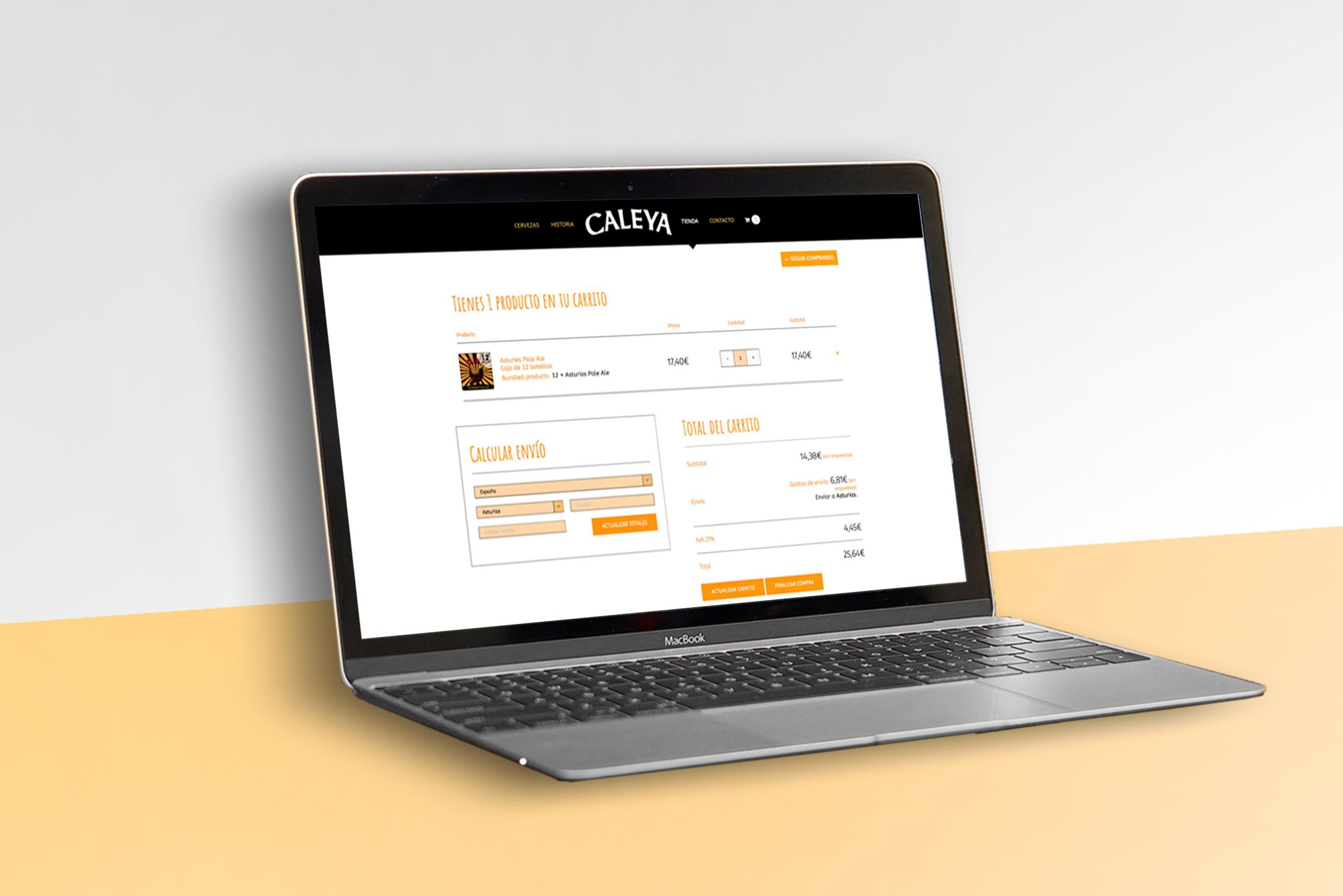 Carrito de la tienda online de Cerveza Caleya