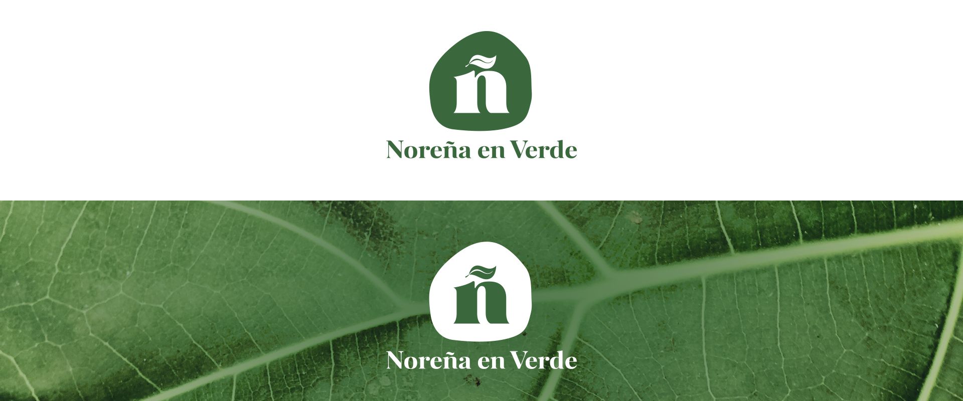 Imagen corporativa de Noreña en verde en positivo y negativo